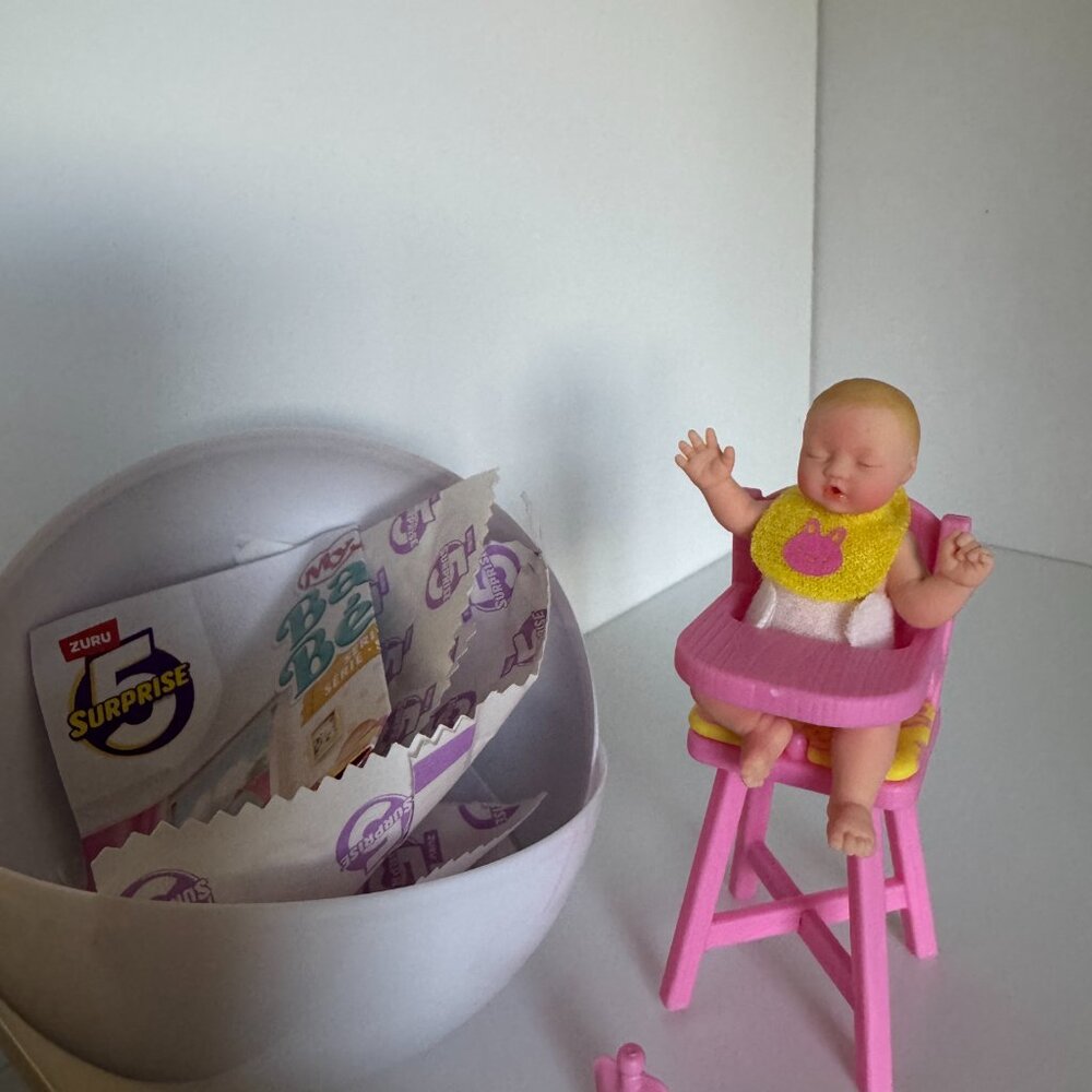 Zuru My Mini Baby with Pink High Chair